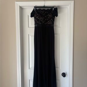 City Triangles Black Off-Shoulder Maxi Dress